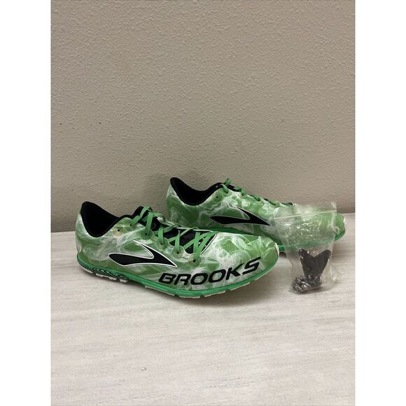 BROOKS MACH 15 MENS SZ 13 GREEN CROSS COUNTRY FLAT RUNNING SHOES - Picture 5 of 13